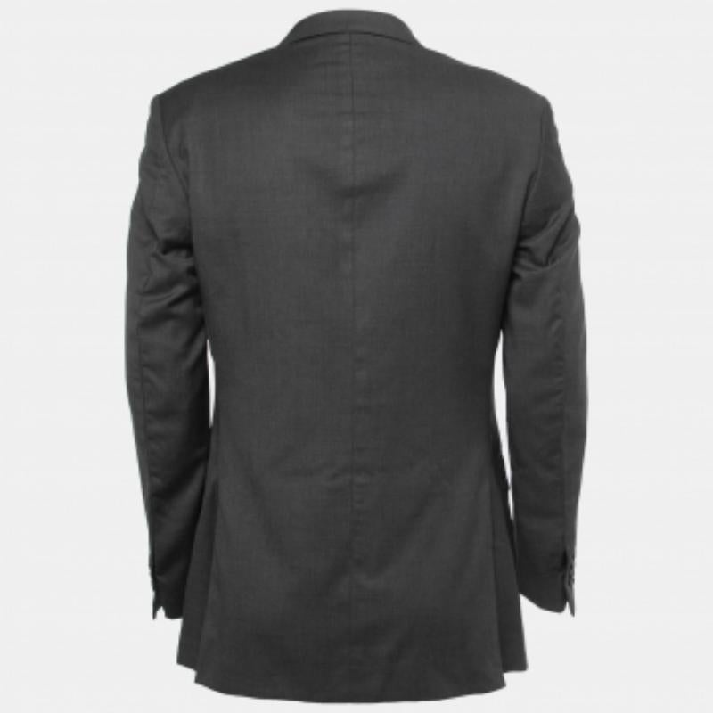 Fendi Vintage Blazer en laine grise à boutonnage unique M. Bon état - En vente à Dubai, Al Qouz 2
