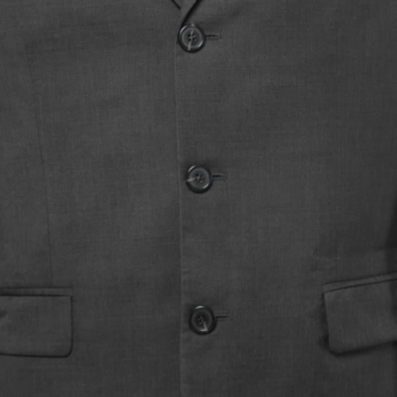 Fendi Vintage Blazer en laine grise à boutonnage unique M. Pour hommes en vente