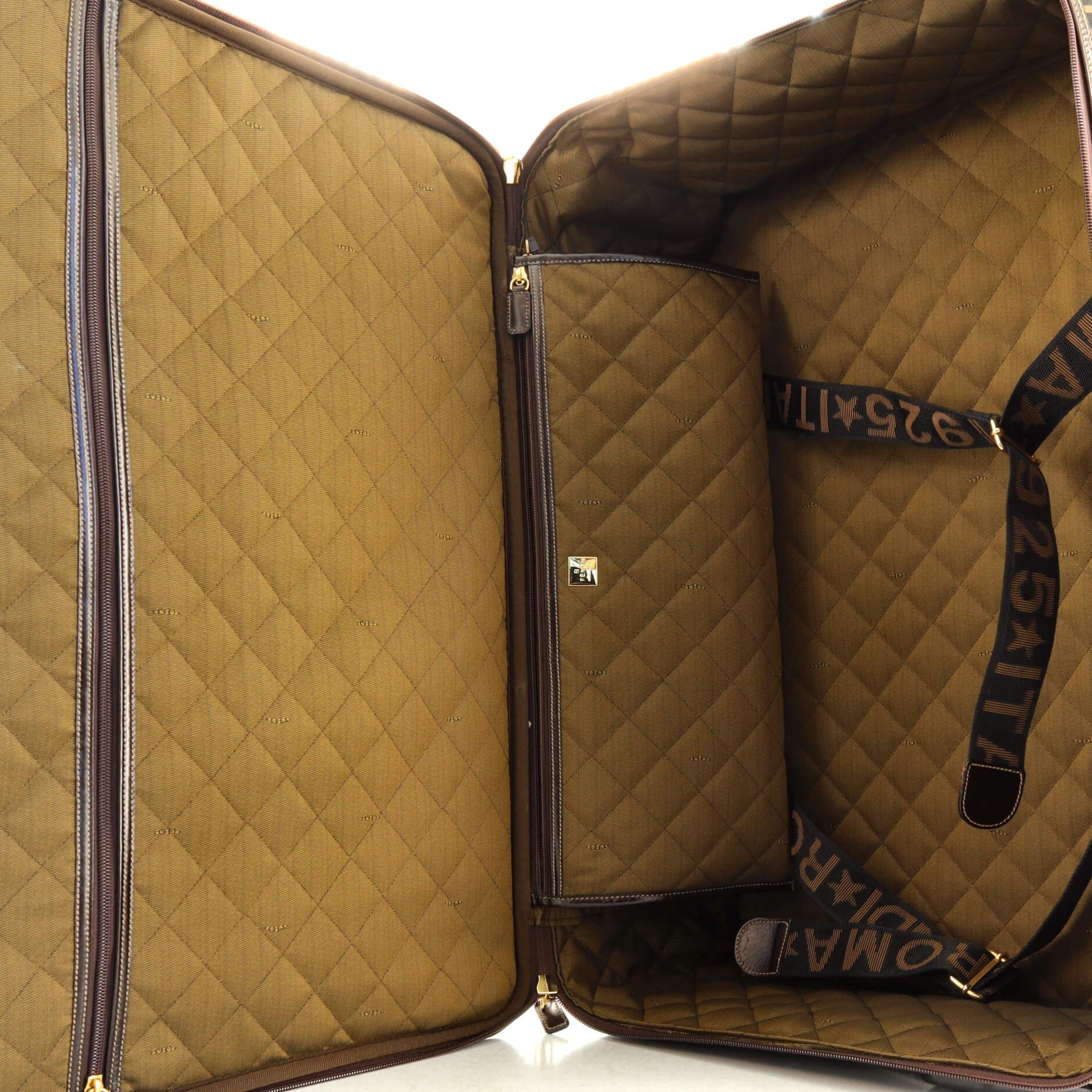 Fendi Vintage Handle Rolling Suitcase Zucca Canvas In Good Condition In NY, NY