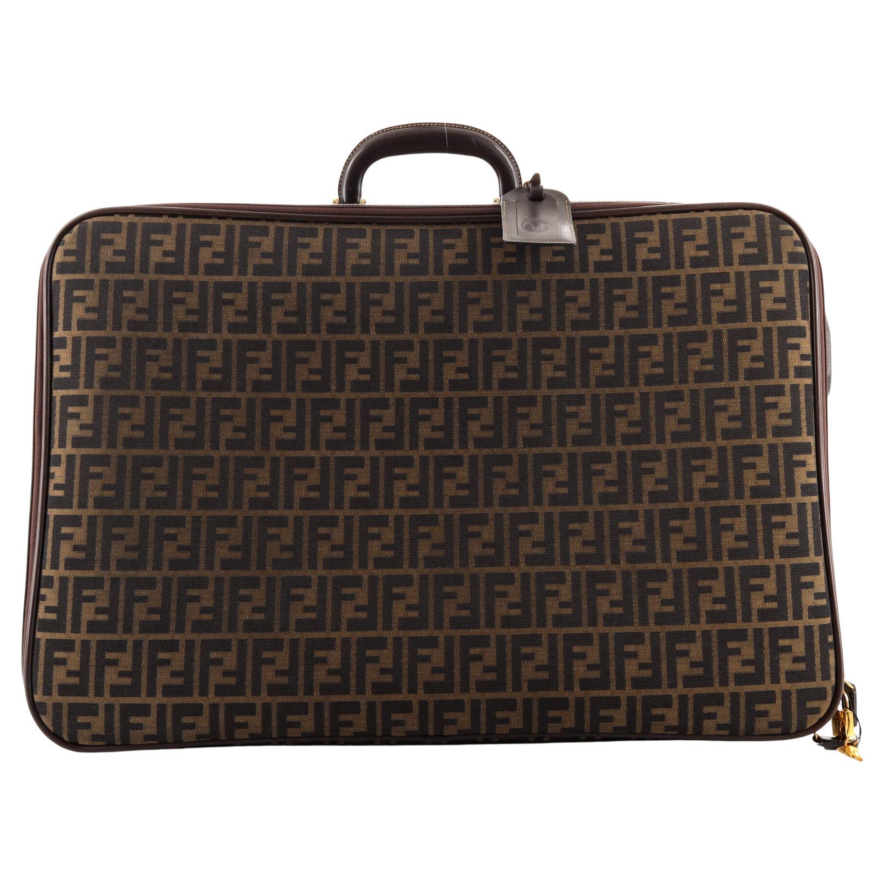 Fendi Vintage Handle Rolling Suitcase Zucca Canvas