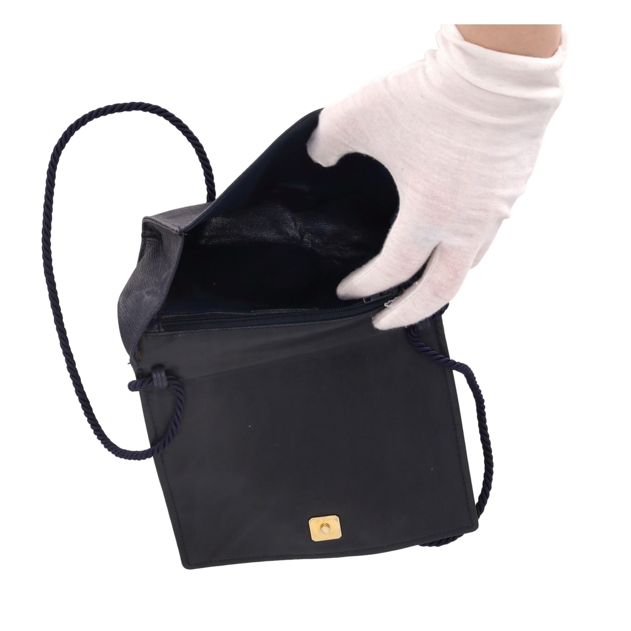 Fendi Vintage Leather Stitch Detail Crossbody/Clutch Bag 1