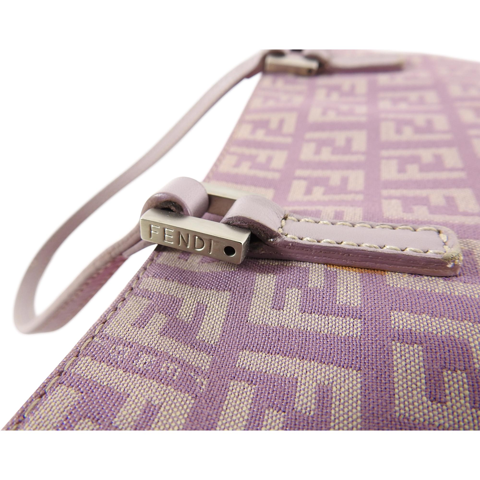 Fendi Vintage Lilac Purple FF Zucca Logo Tote Bag For Sale 3