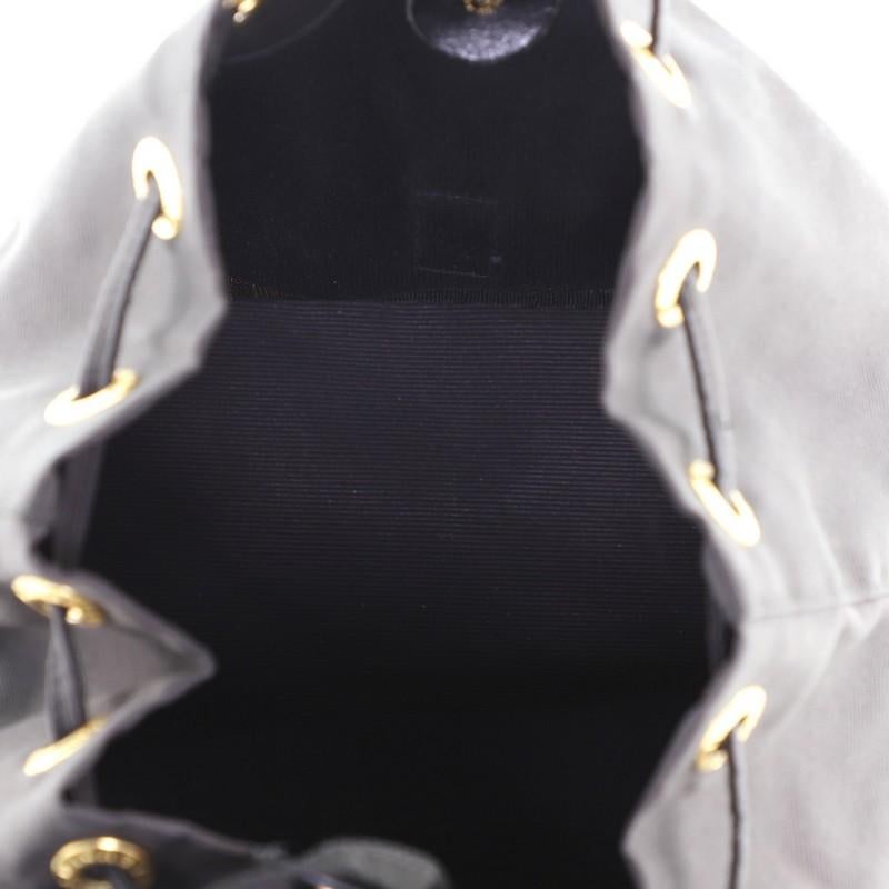 Black Fendi Vintage Logo Drawstring Backpack Nylon Medium