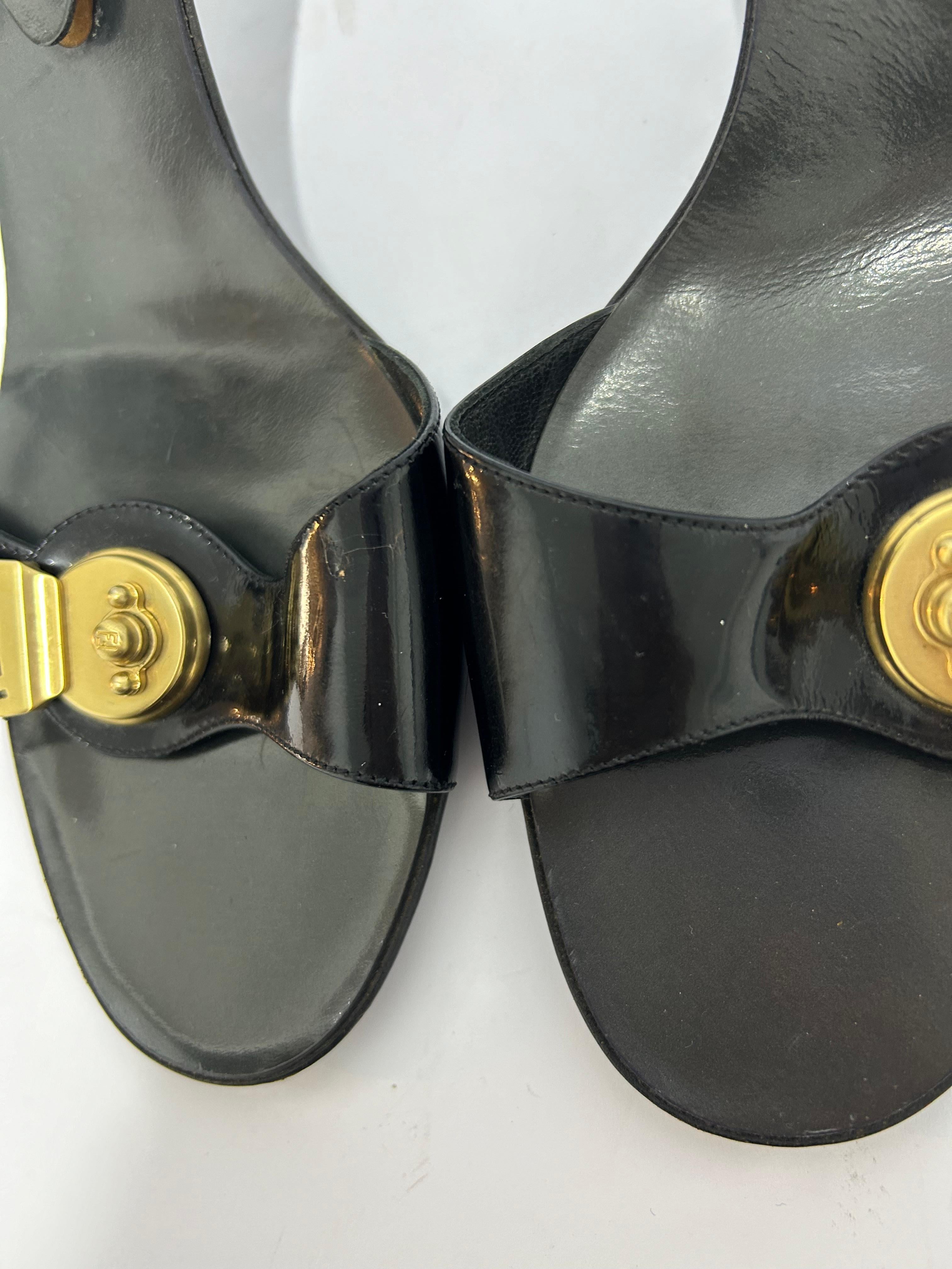 Fendi Vintage Logo Slide Size EU 38.5 For Sale 3