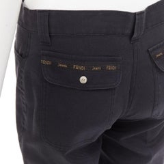 FENDI Vintage Logo Tape Straight Leg Jeans IT42 M