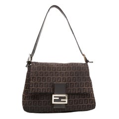 Fendi Vintage Mama Baguette Zuchino Dark Brown Shoulder Bag