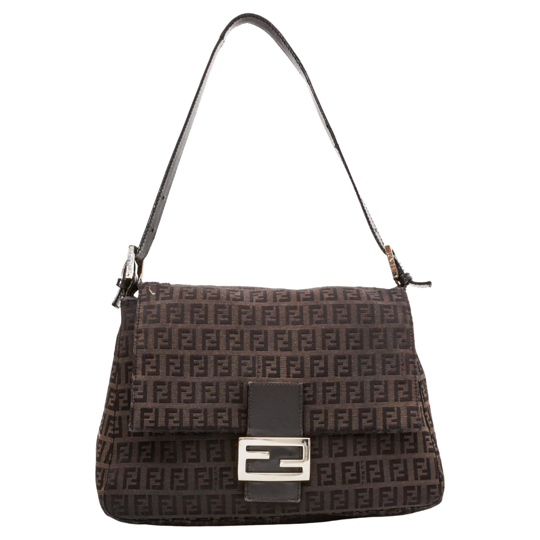 Fendi Baguette Toile Zucca Brown Monogram Handbag (8BL014) at 1stDibs