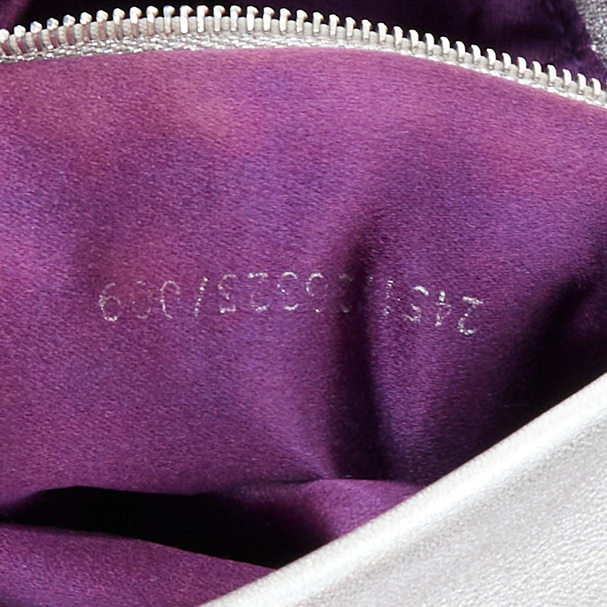 FENDI Vintage Mamma Baguette Umhängetasche aus blauem, silbernem und lila Stoff im Angebot 5