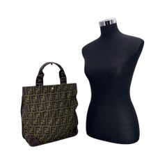 Fendi Vintage Monogram Zucca Canvas Foldable Tote Shopping Bag