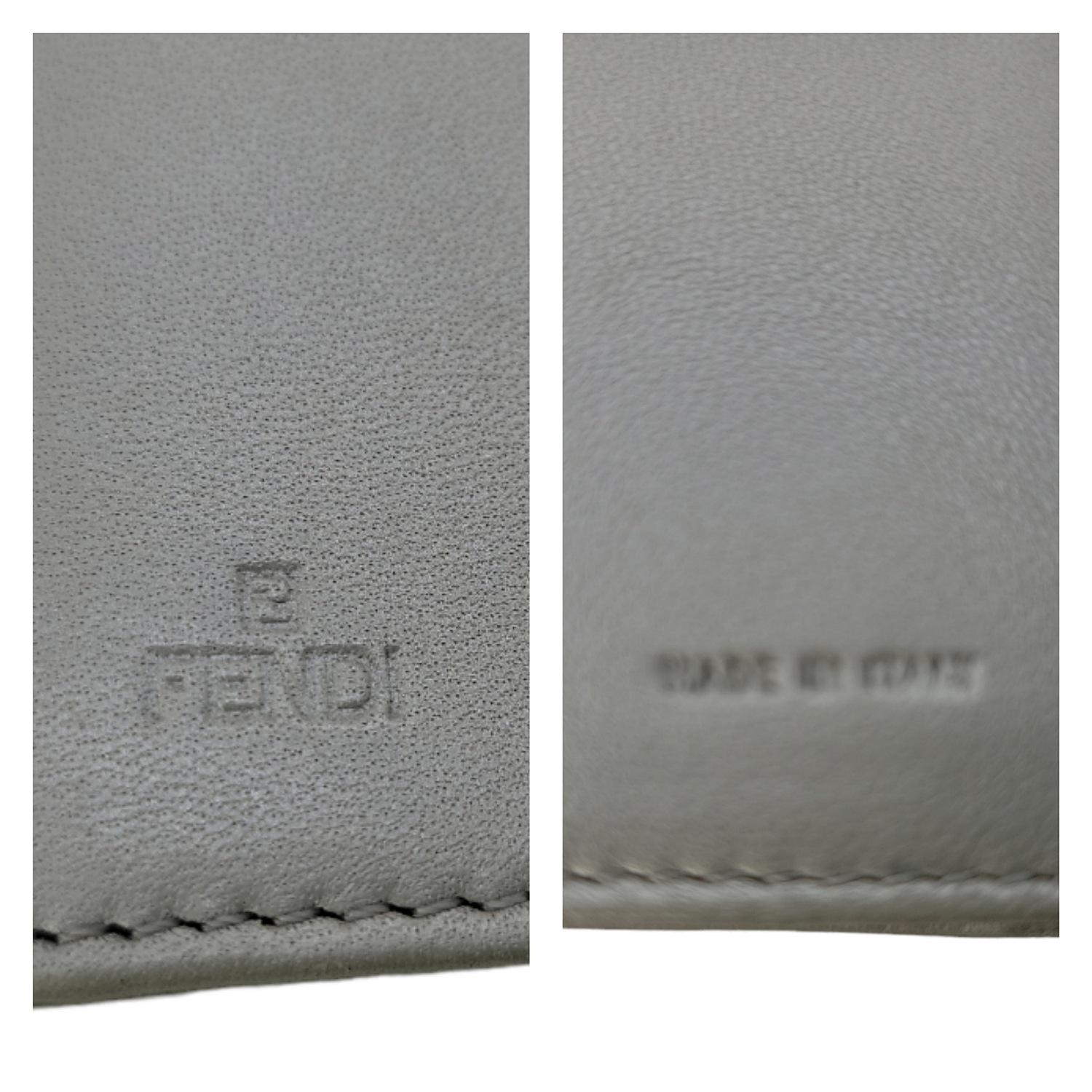 Fendi Vintage Nappa Logo Wallet on Chain Metallic Silver For Sale 3