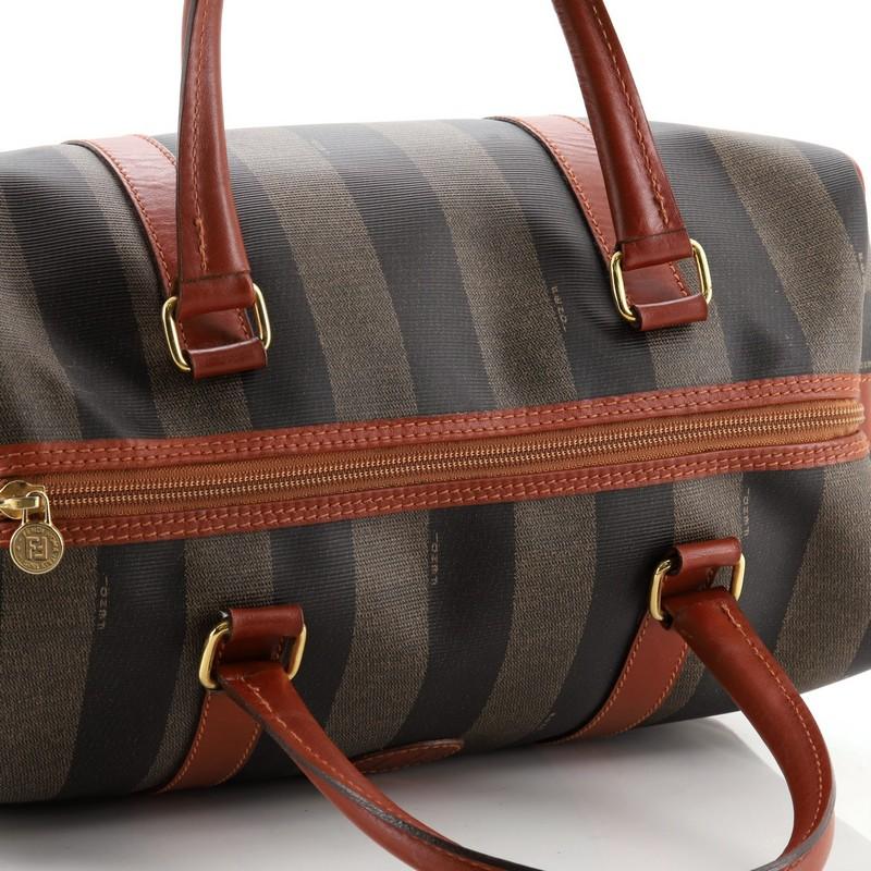 Fendi Vintage Pequin Boston Tasche beschichtetem Segeltuch groß 1