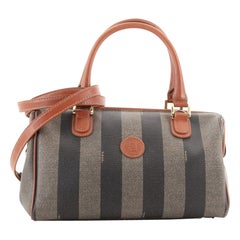 Fendi Vintage Pequin Convertible Boston Bag Coated Canvas Medium