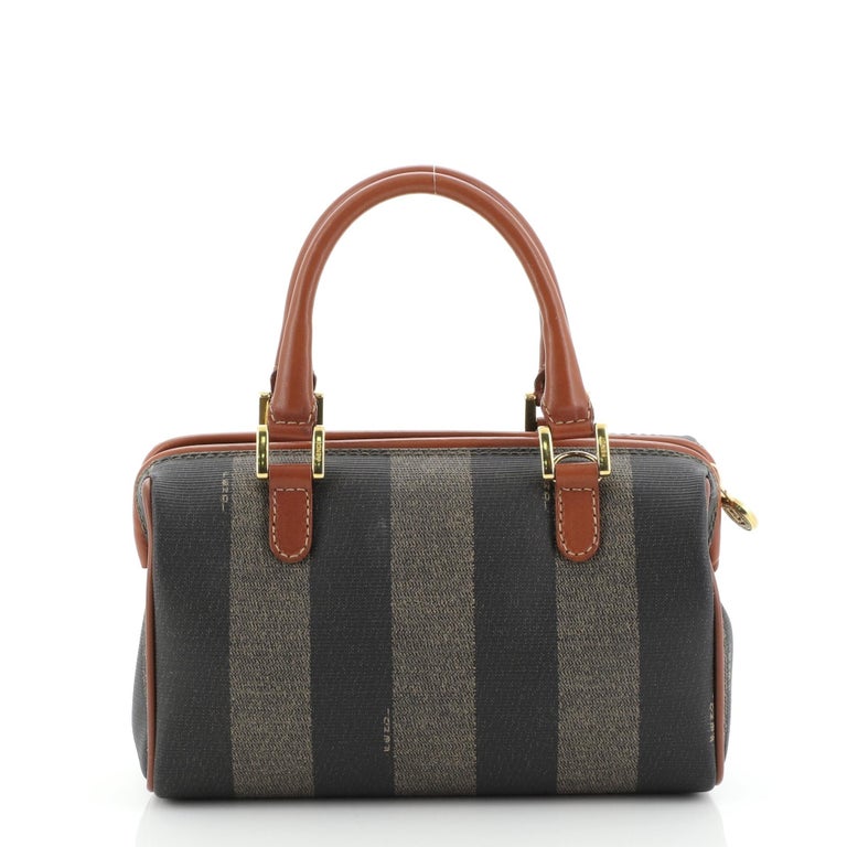 FENDI-Pequin-PVC-Leather-Mini-Boston-Bag-Hand-Bag-Khaki-Black –  dct-ep_vintage luxury Store