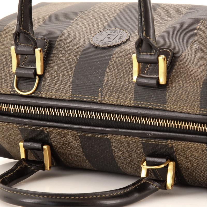 Fendi Vintage Pequin Bolso Boston Convertible Lona Estucada Pequeño 2