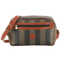 Fendi Vintage Pequin Front Pocket Crossbody Bag beschichtetem Segeltuch klein