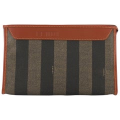 Fendi Vintage Pequin Pouch Coated Canvas Small