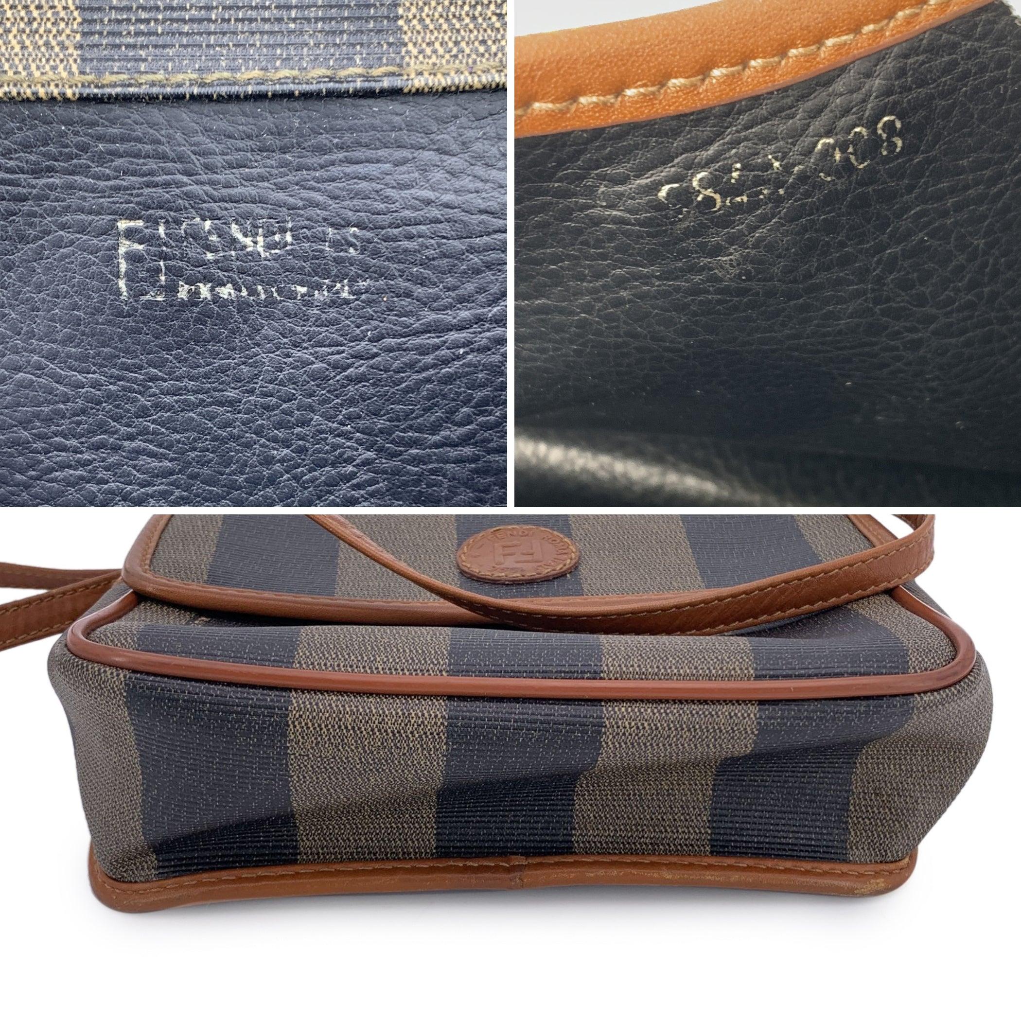 Women's Fendi Vintage Pequin Striped Canvas Small Crossbody Bag For Sale