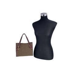 Fendi Vintage Pink Plum and Green Canvas Zucchino Tote Bag With FF Charm