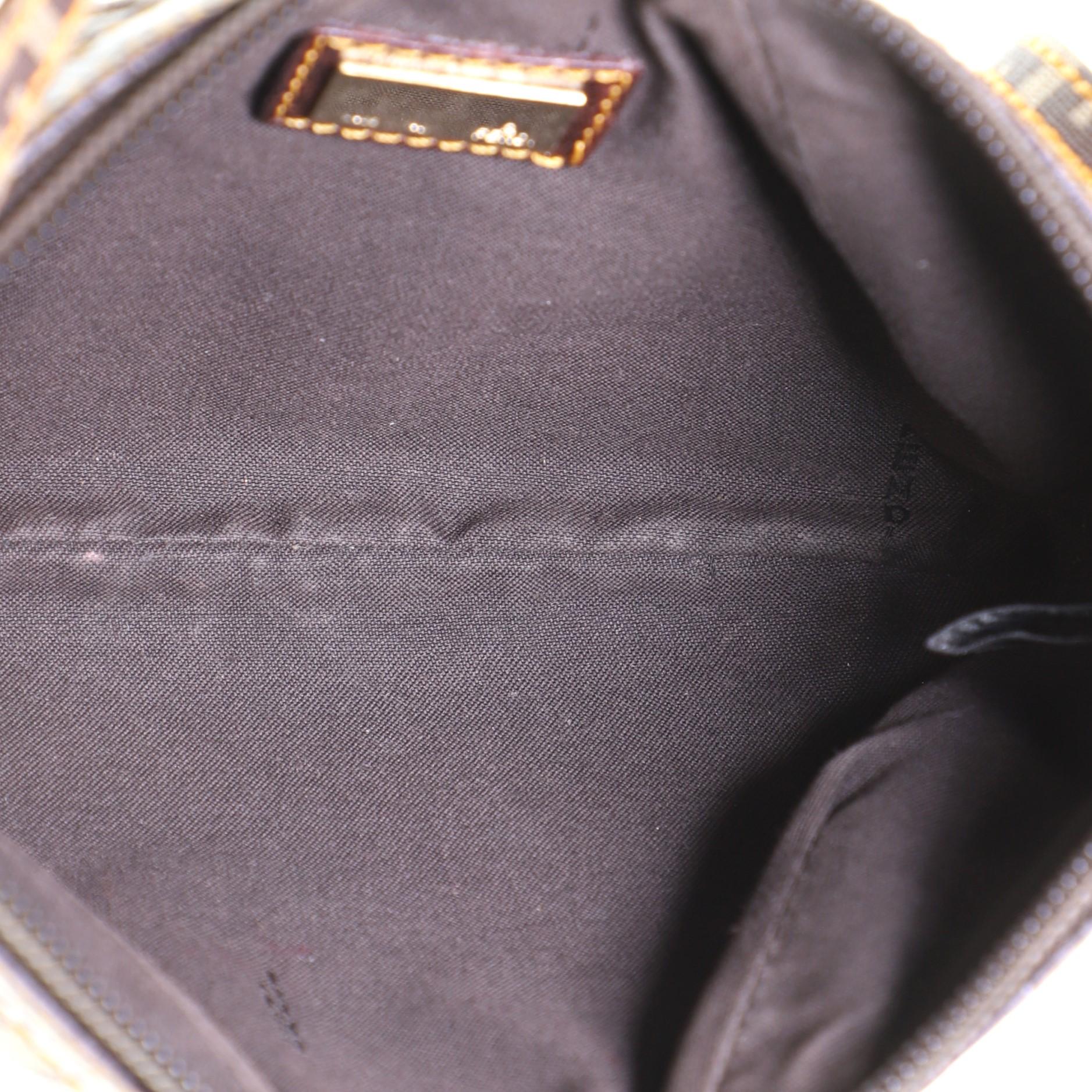 Gray Fendi Vintage Pochette Shoulder Bag Zucchino Coated Canvas Small