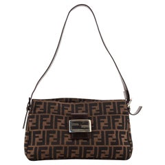 Fendi Vintage Pocket Shoulder Bag Zucca Canvas Small