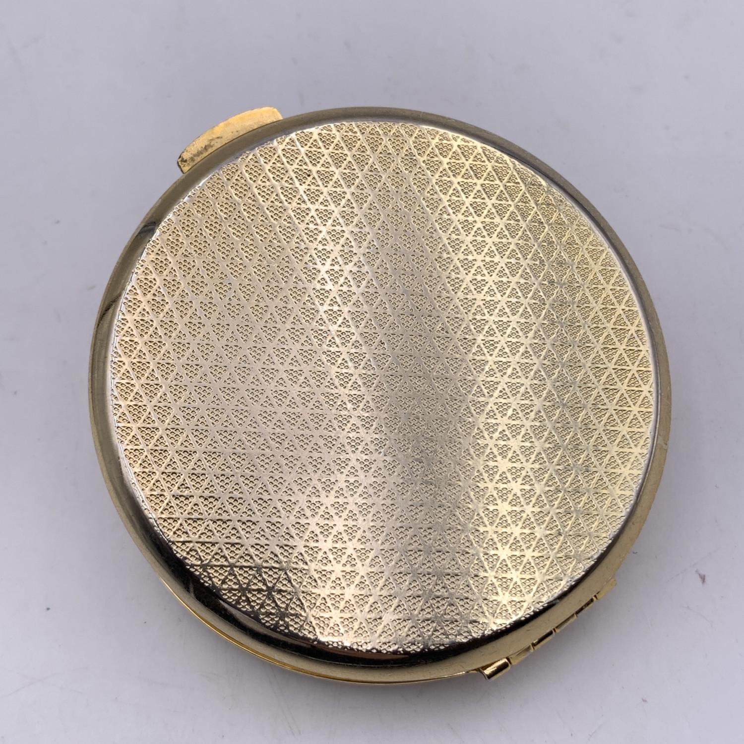 Fendi Vintage Round Folding Cosmetic Makeup Pocket Mirror In Good Condition In Rome, Rome