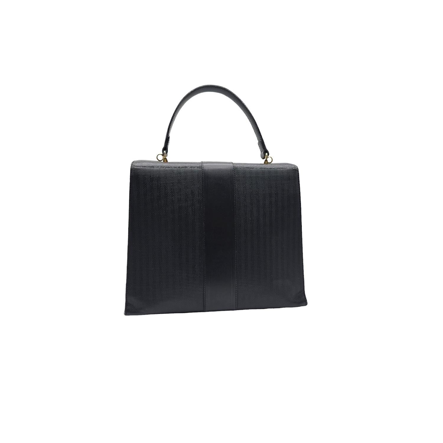 Fendi Vintage SAS Penguin Trapezförmige Henkeltasche mit Griff oben (Schwarz) im Angebot