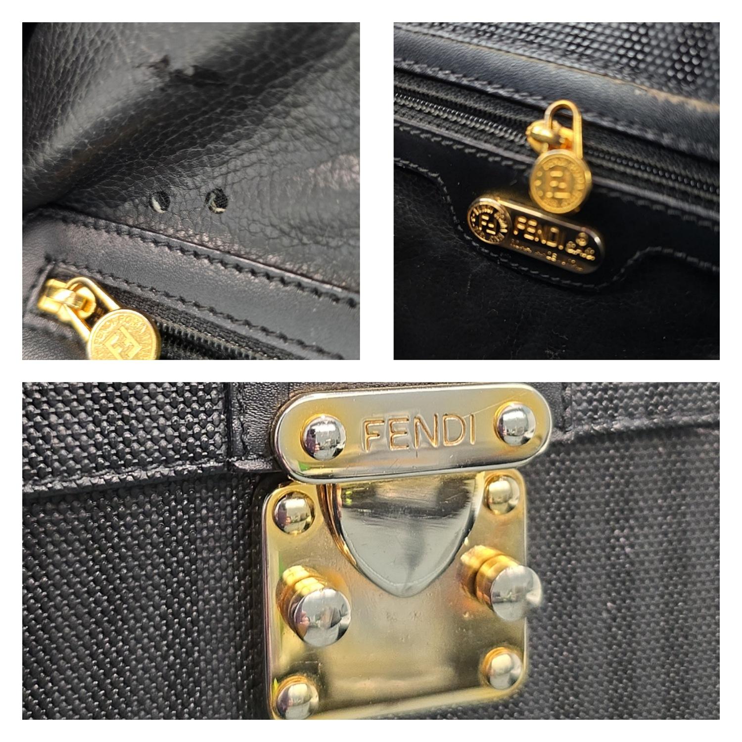 Fendi Vintage SAS Penguin Trapezförmige Henkeltasche mit Griff oben im Angebot 3