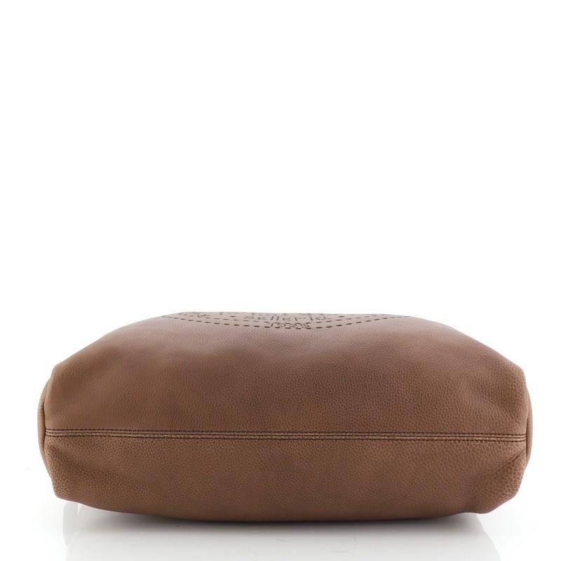 Brown Fendi Vintage Selleria Duffle Bag Perforated Leather Large 