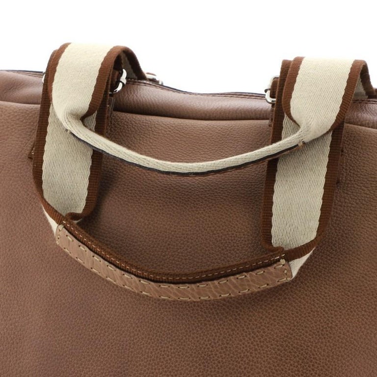 Fendi Vintage Selleria Duffle Bag Perforated Leather Large For Sale at 1stdibs