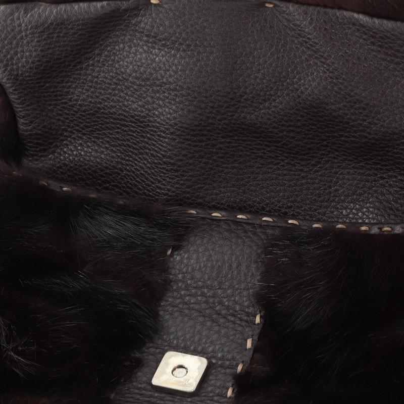 Fendi Vintage Selleria Flap Bag Fur and Leather Small 3