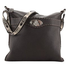 Fendi Vintage Selleria Zip Messenger Bag Leather Medium
