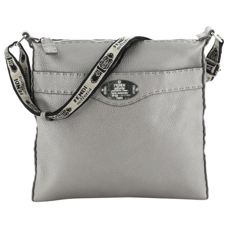Fendi Vintage Selleria Zip Messenger Bag Leather Medium at 1stDibs