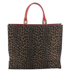 Fendi Vintage Shopping Tote Printed Canvas Large