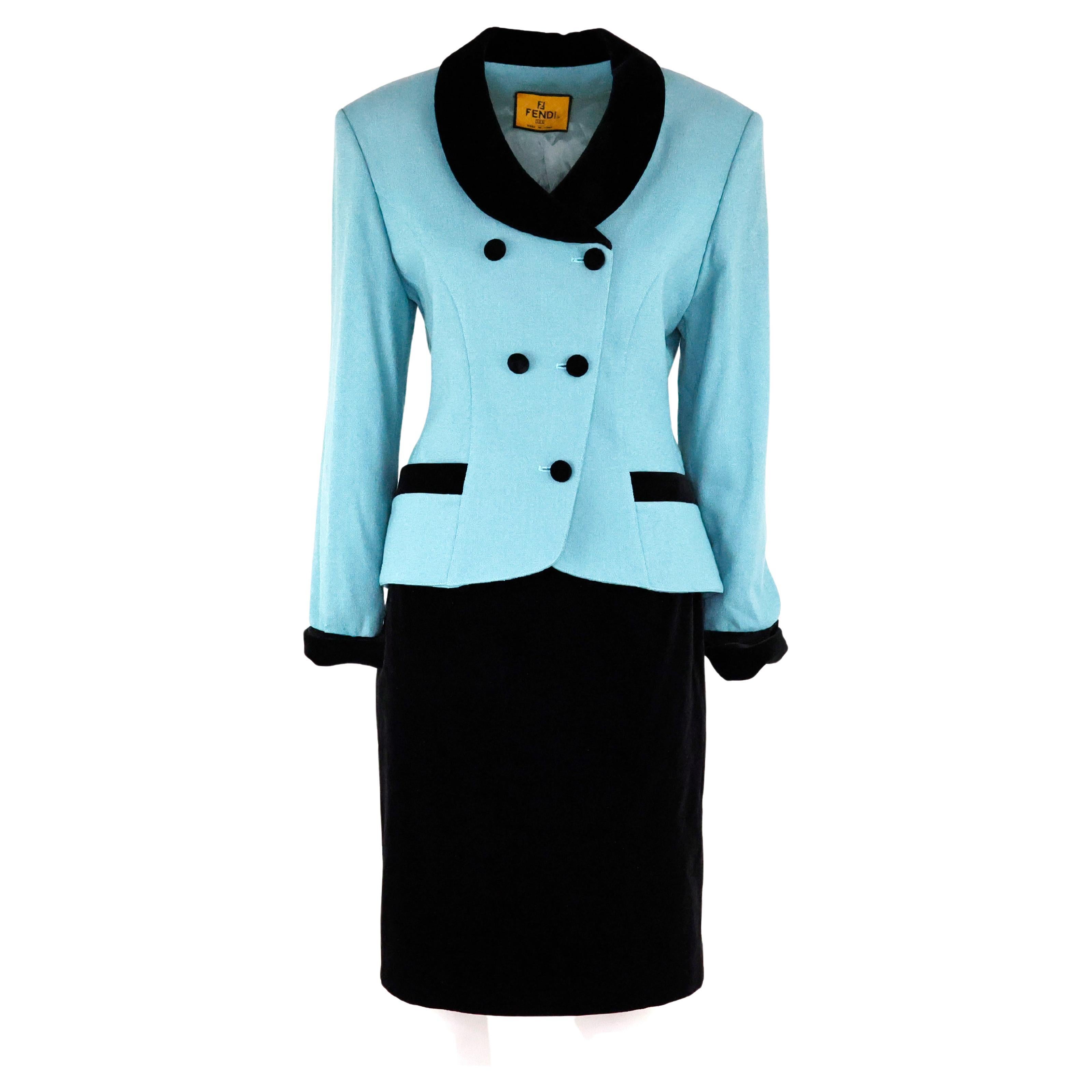 Fendi Vintage Tailleur / Kleid aus Wolle im Angebot