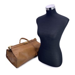 Fendi Vintage Tan Camel Leder Doctor Bag Duffle Reisetasche Handtasche
