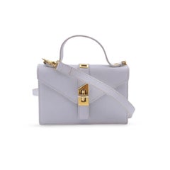 Fendi Used White Textured Leather Convertible Mini Handbag