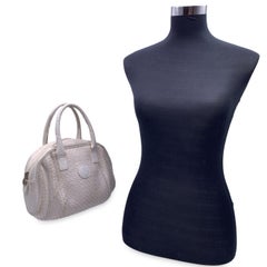 Fendi Vintage Weiße Handtasche aus gewebtem Leder