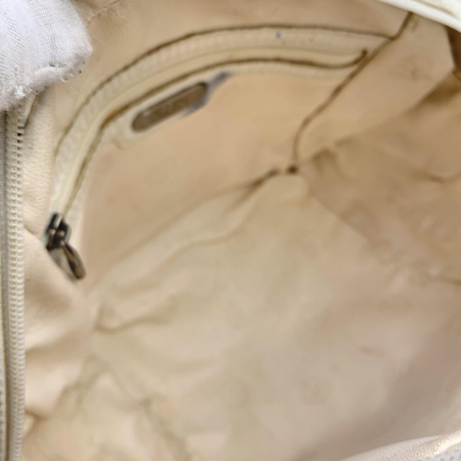 Fendi Vintage White Woven Leather Handbag Bag Satchel 1
