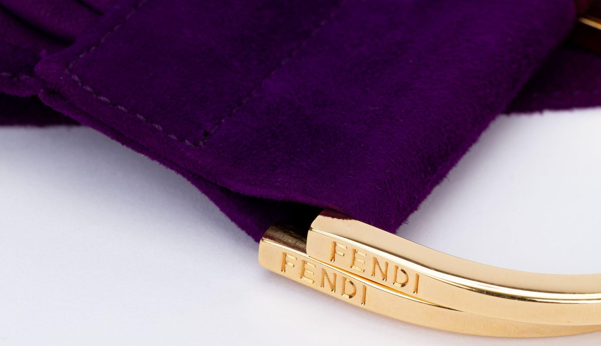 Fendi Vintage Wide Purple Suede Belt In Excellent Condition For Sale In West Hollywood, CA