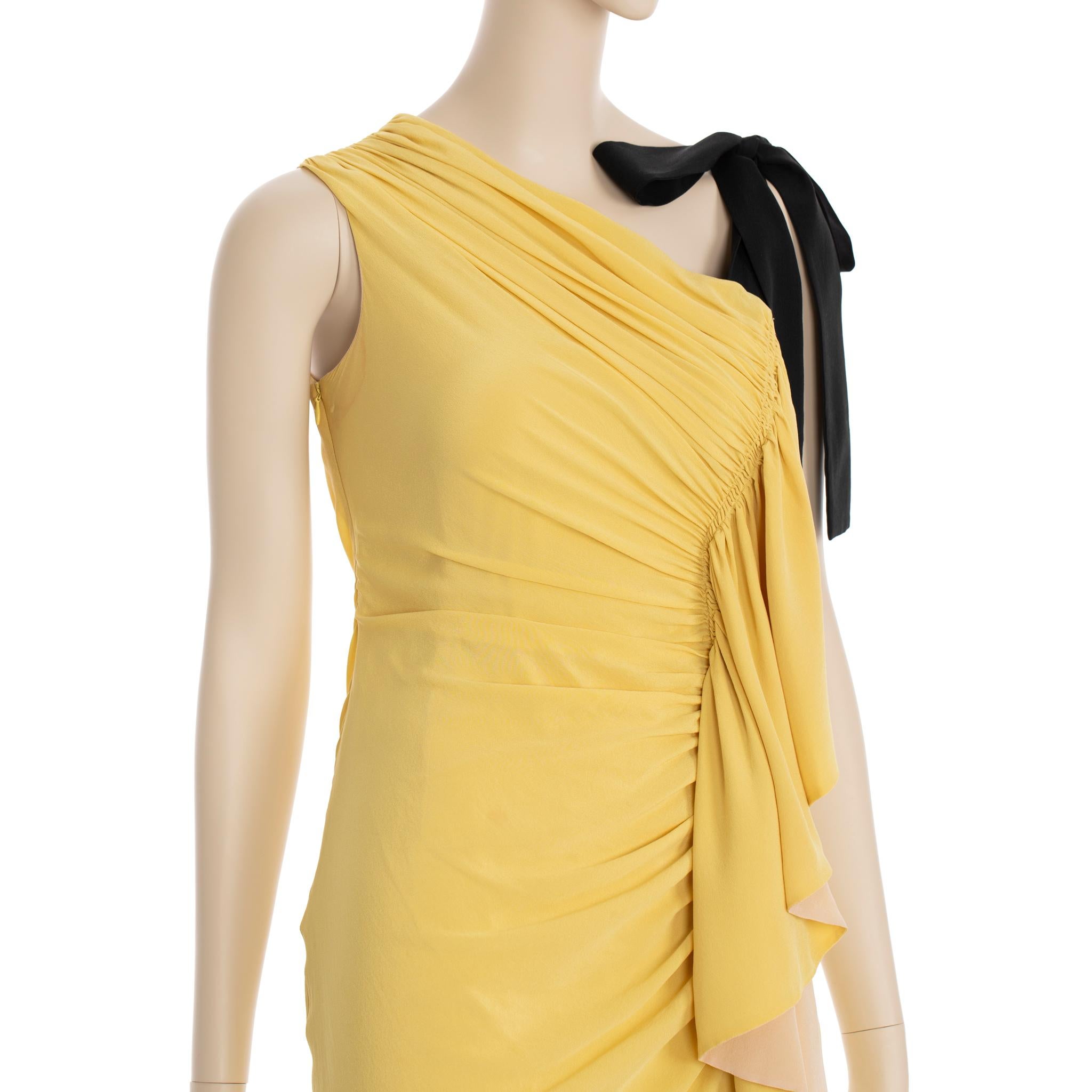 Fendi Vintage Gelbes & nudefarbenes Kleid 38 IT im Angebot 1