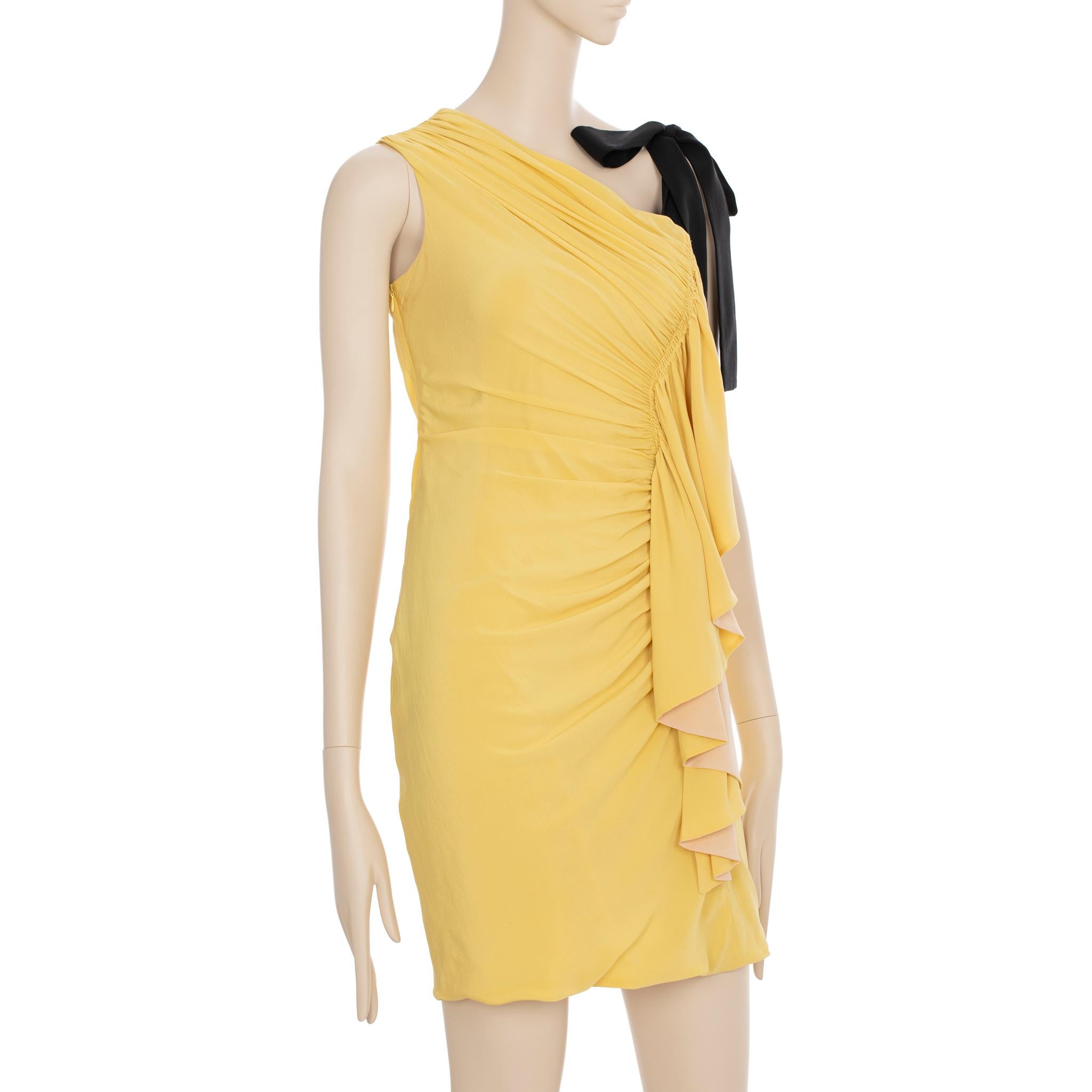 Fendi Vintage Yellow & Nude Dress 38 IT For Sale 2