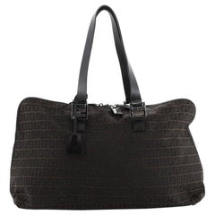 Fendi Vintage Zip Around Duffle Bag Zucca Canvas Large