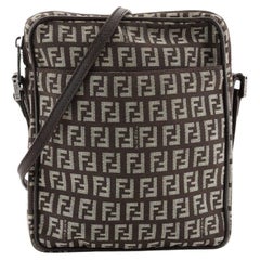Fendi Vintage Zip Messenger Bag Zucchino Canvas Small