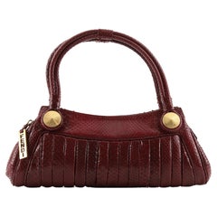 Fendi Vintage Zip Shoulder Bag Vertical Quilted Python Small