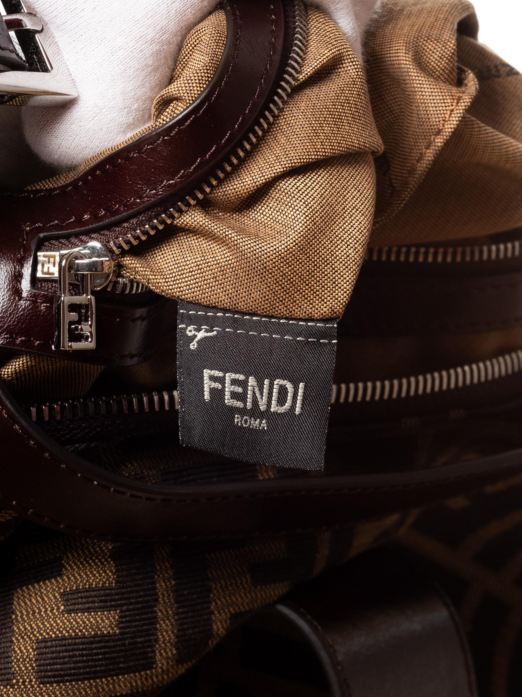 Fendi Vintage Zucca Baguette Croissant Bag In Good Condition In Montreal, Quebec
