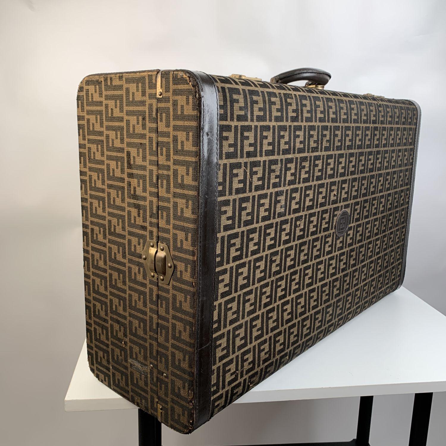 Fendi Vintage Zucca Canvas Hard Sided Suitcase Reisekoffer 4