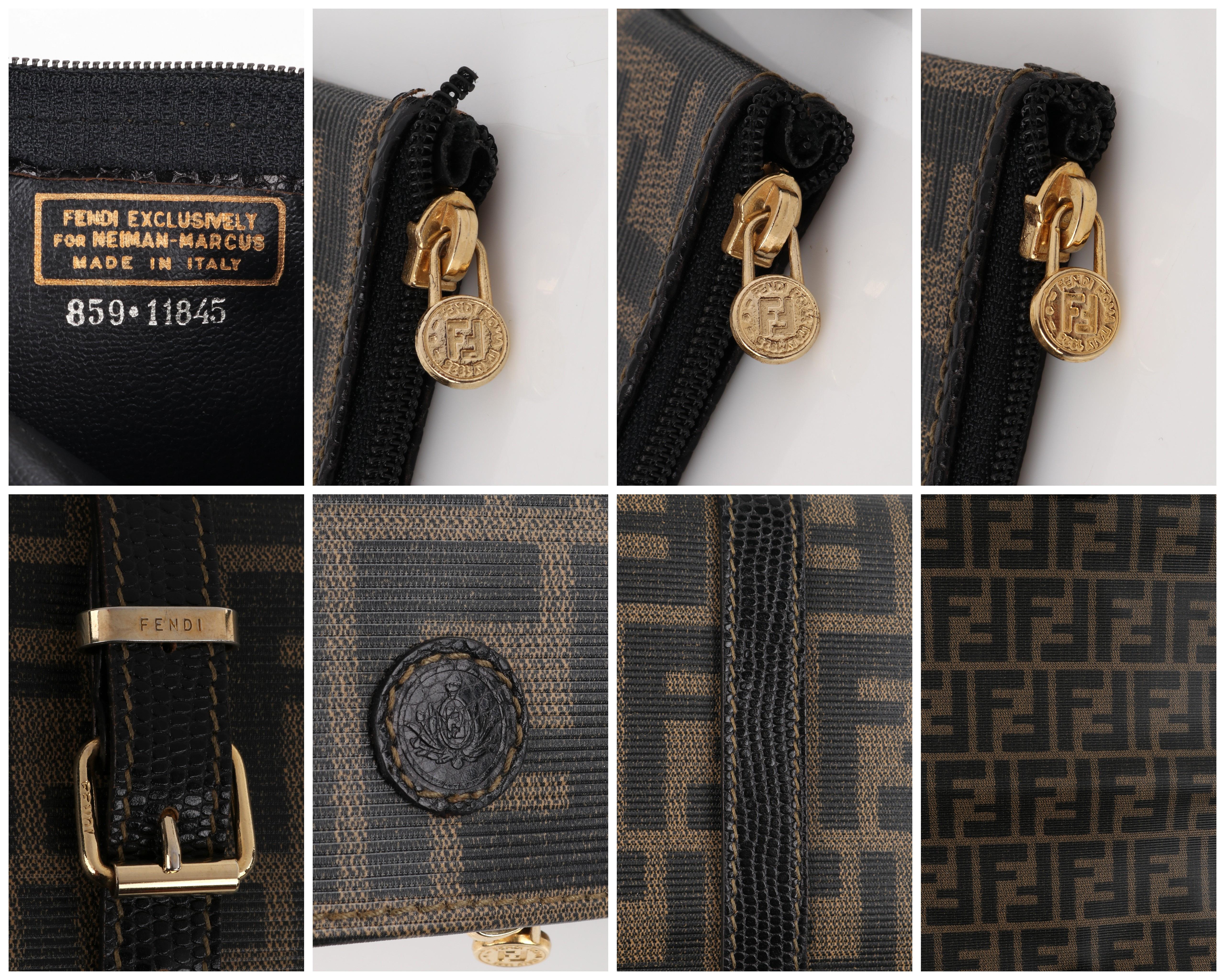 FENDI Vintage Zucca Clutch Handbag Detachable Pochette Pouch Bags Jewelry Roll 3