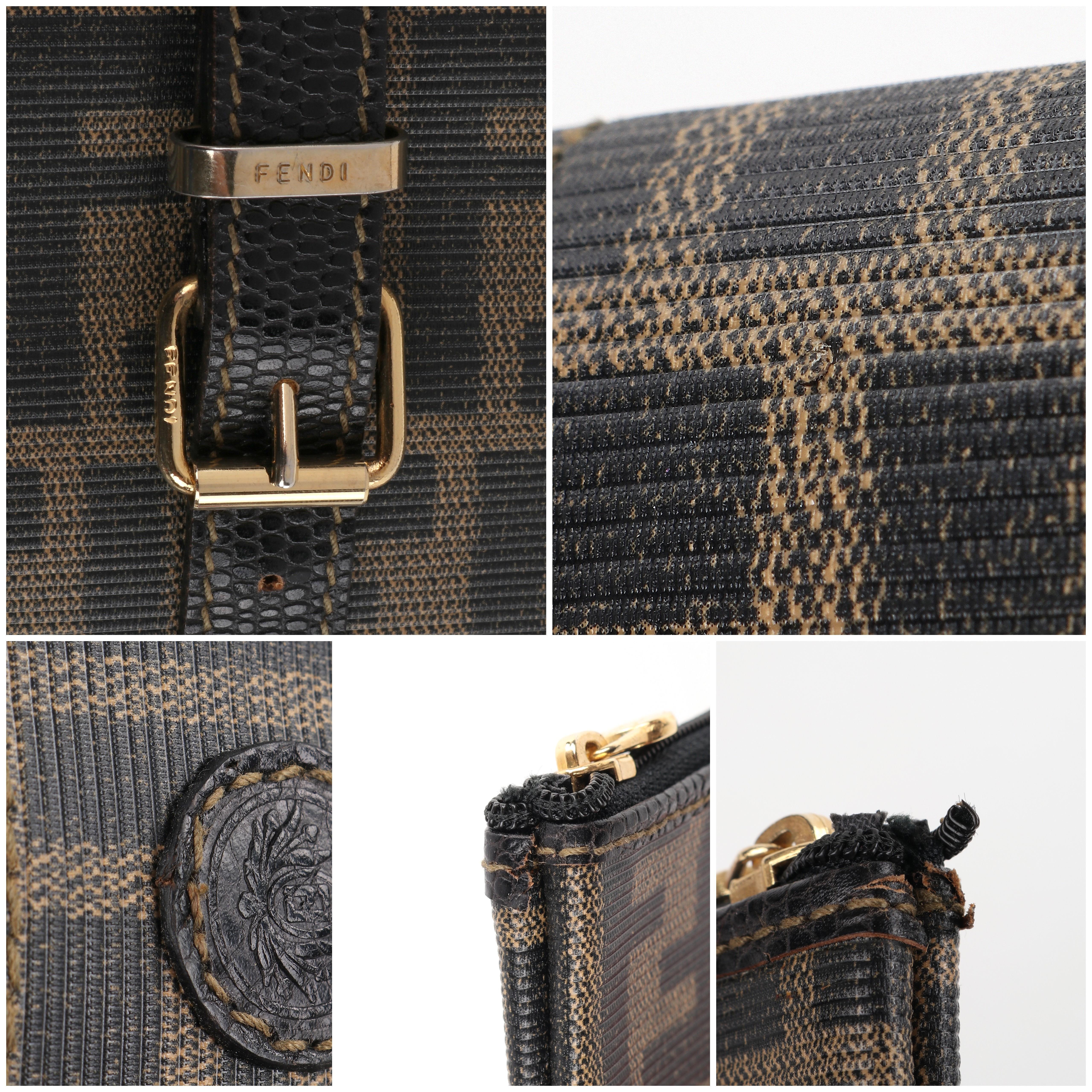 FENDI Vintage Zucca Clutch Handbag Detachable Pochette Pouch Bags Jewelry Roll 4