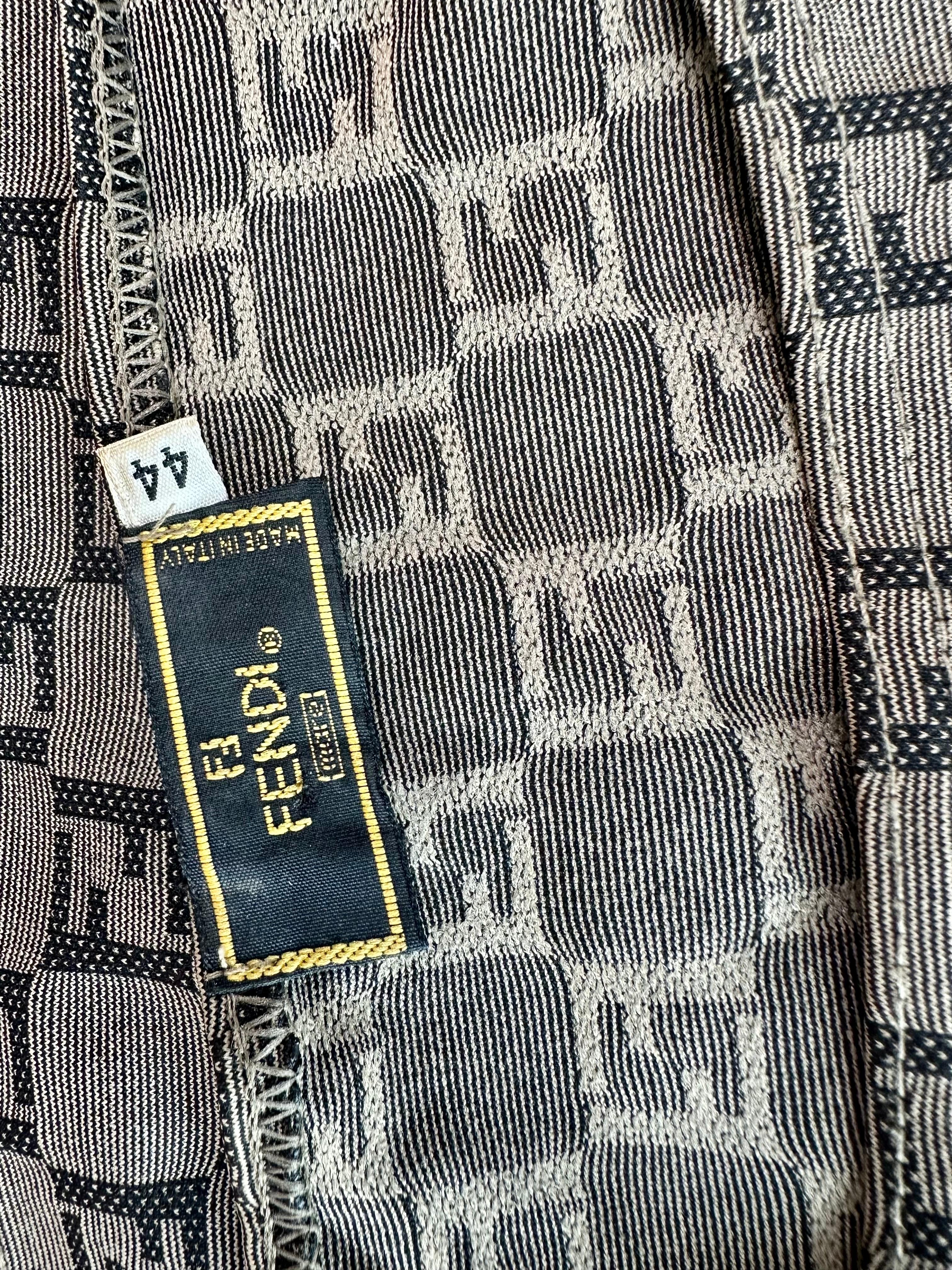 Fendi Vintage Zucca Logo Monogram Print Crop Top in vendita 4
