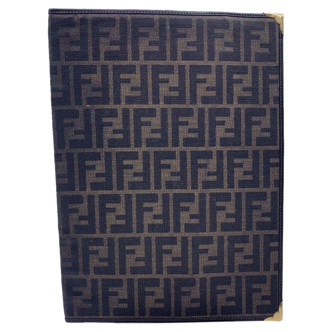 Fendi Vintage Zucca Monogram Canvas A4 Agenda Notebook Cover